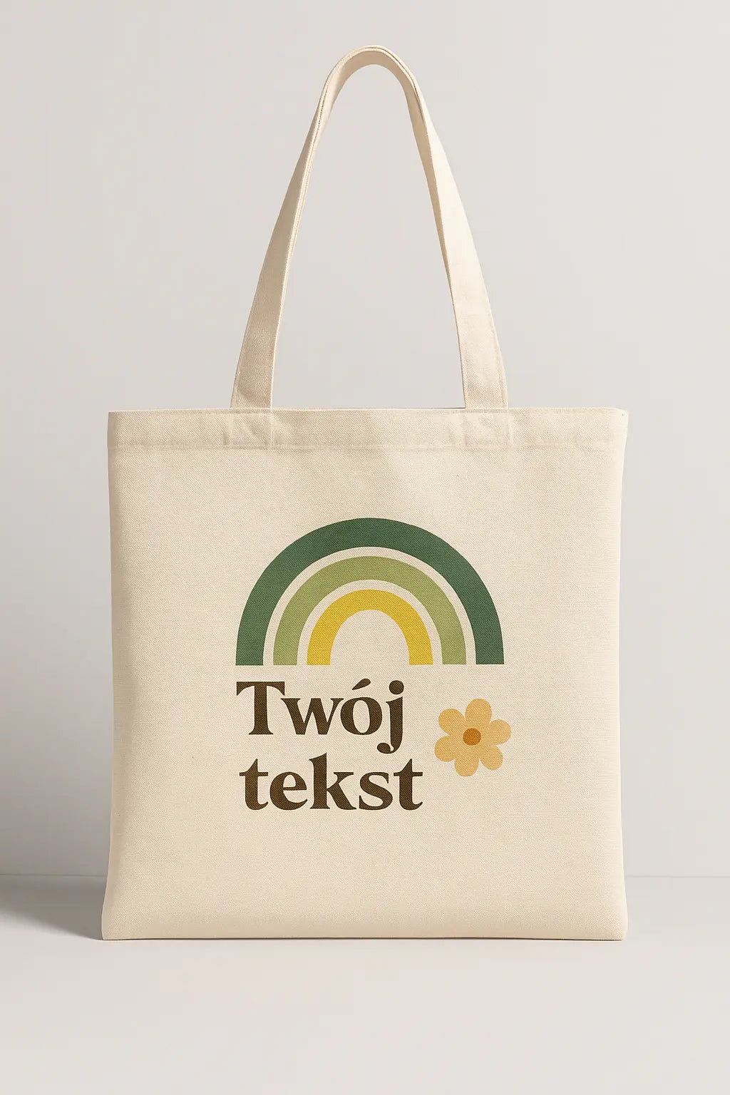 Beżowa torba płócienna z personalizowanym nadrukiem – ekologiczna i stylowa alternatywa na prezent lub zakupy